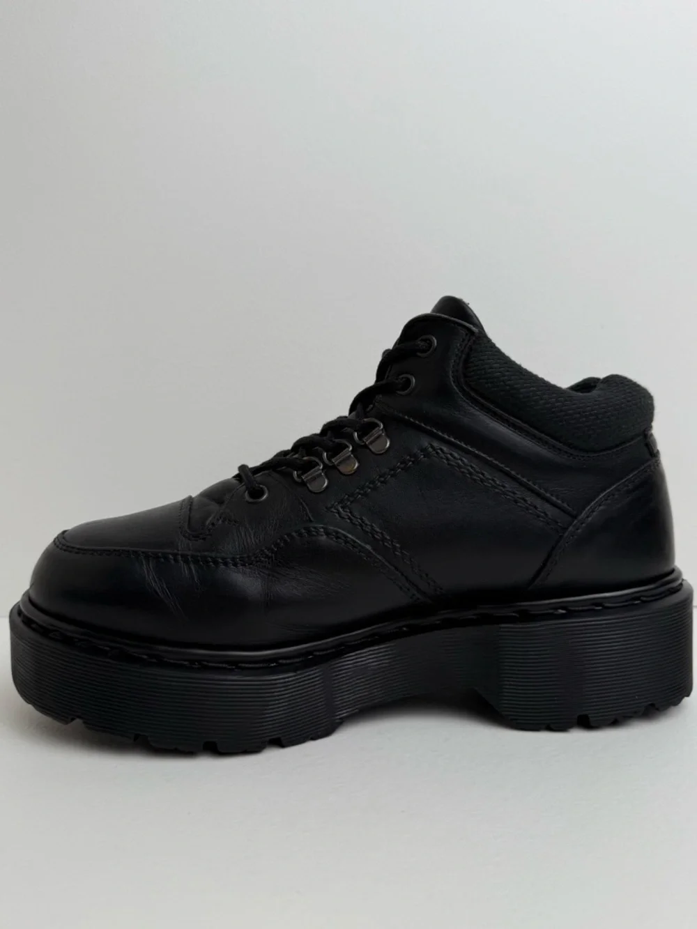 Made in England Vintage Dr. Martens Black Leather Envy Quad Platform Boots UK 7